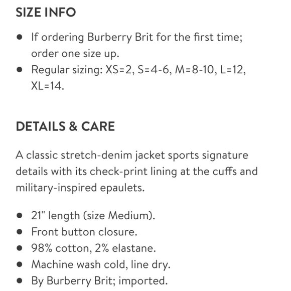 Like NEW Burberry Brit XS Jacket - Picture 8 of 8